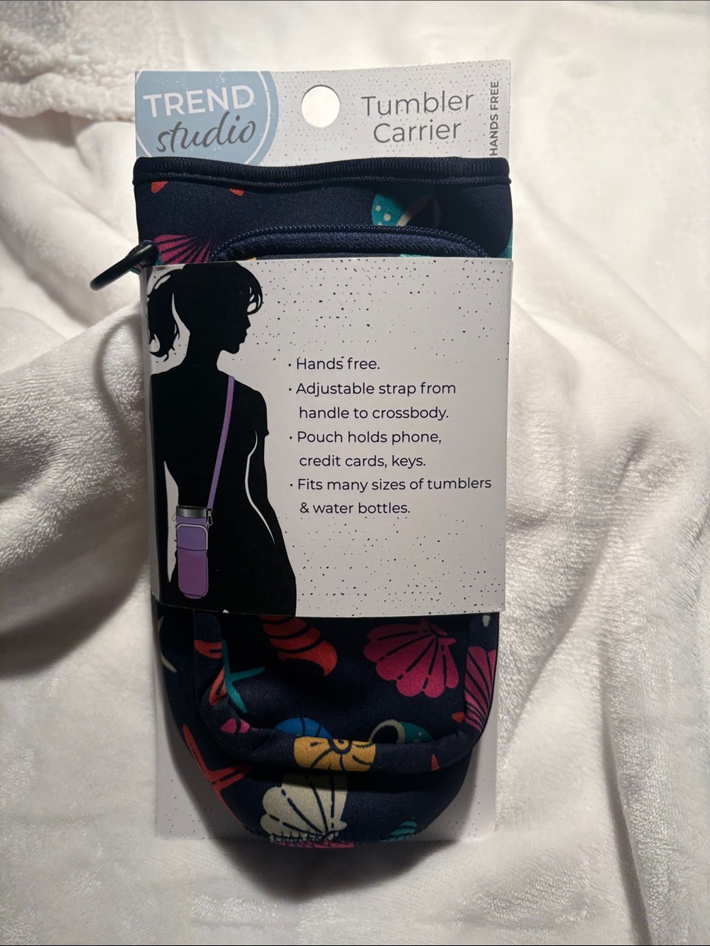 Trend Studio Floral Tumbler Carrier - Navy with Multicolor Floral